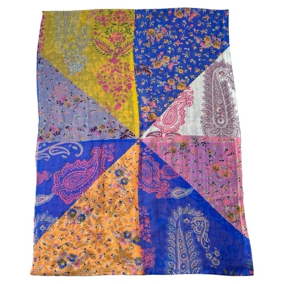 Moksha Anthropologie Luxury 100% Wool Multi Print Infinity Scarf NWT - Picture 2 of 8